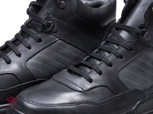 نیم بوت چرم مردانه سی سی مدل آرتور مشکی