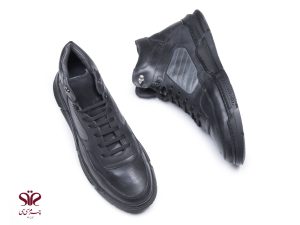 نیم بوت چرم مردانه سی سی مدل آرتور مشکی