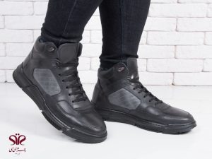 نیم بوت چرم مردانه سی سی مدل آرتور مشکی