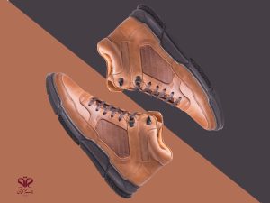 نیم بوت چرم مردانه مدل آرتور رنگ عسلی