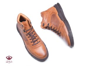 نیم بوت عسلی مردانه چرم