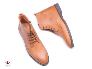 نیم بوت چرم مردانه رنگ عسلی