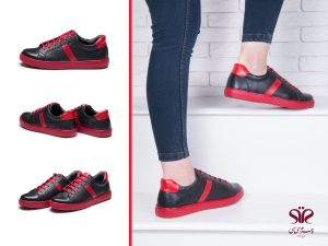 کفش اسپرت دخترانه رنگ قرمز مشکی 1