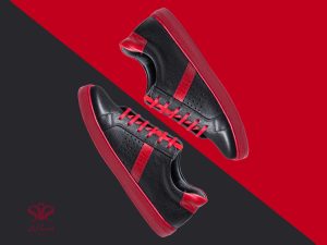 کفش اسپرت دخترانه رنگ قرمز مشکی 2