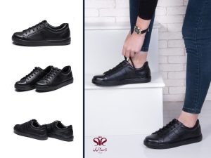 کفش اسپرت زنانه چرم رنگ مشکی مدل جیانا 1