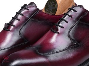 کفش مردانه مجلسی مدل دامون رنگ زرشکی 5