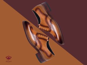 کفش مردانه چرم مدل سیمون رنگ قهوه ای پاتینا 1