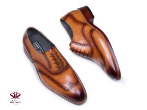 کفش مردانه چرم مدل سیمون رنگ قهوه ای پاتینا 7
