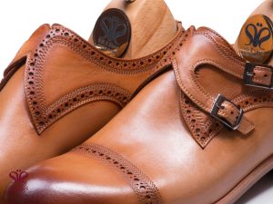 کفش چرم دستدوز مردانه مدل دانیال رنگ عسلی 4