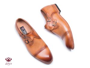 کفش چرم دستدوز مردانه مدل دانیال رنگ عسلی 6