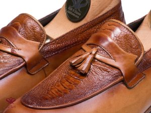 کفش چرم مردانه مدل هیرو پلاس رنگ عسلی