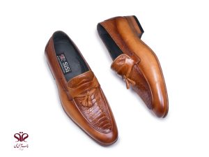 کفش چرم مردانه مدل هیرو پلاس رنگ عسلی