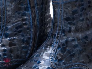 نیم بوت چرم مجلسی مردانه مدل گلکسی آبی 4