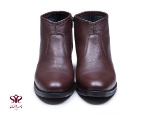 نیم بوت چرم مردانه مدل فوسکو ساده رنگ قهوه ای 2