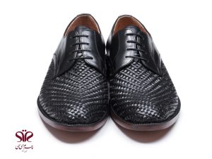 کفش مجلسی چرم مردانه تمام دستدوز مدل بافتی 2