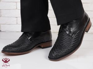 کفش مجلسی چرم مردانه تمام دستدوز مدل بافتی 6