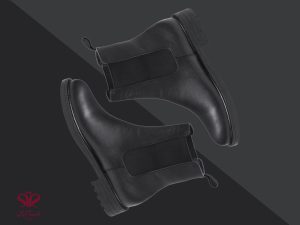 نیم بوت زنانه چرم مدل ستاره مشکی 1