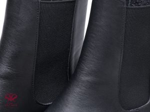 نیم بوت زنانه چرم مدل ستاره مشکی 4