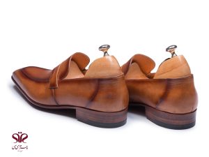 کفش چرم لوفر مردانه مدل ساموئل رنگ عسلی 5