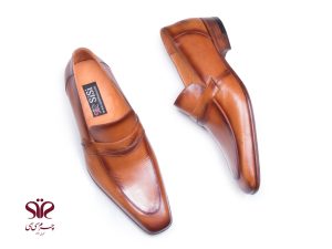 کفش چرم لوفر مردانه مدل ساموئل رنگ عسلی 6