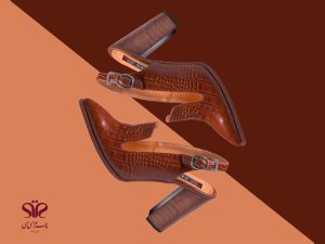 کفش زنانه پاشنه بلند مدل طلا رنگ عسلی