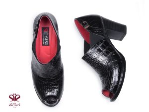 کفش زنانه پاشنه دار مدل سرنای مشکی 5