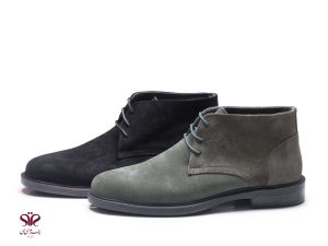 نیم بوت مردانه مدل جاوید رنگ سبز و مشکی جیر