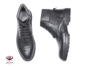 نیم بوت چرم مردانه مدل ساکو سی سی رنگ مشکی 7