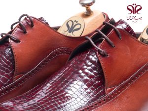 کفش چرم دستدوز دامادی مدل کالر سی سی 2