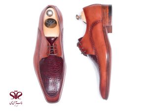 کفش چرم دستدوز دامادی مدل کالر سی سی 4