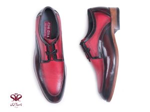 کفش چرم مجلسی مردانه سی سی مدل استادی رنگ زرشکی - قرمز 2