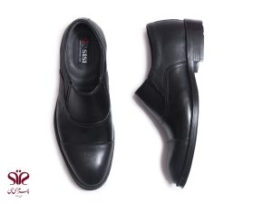 کفش مردانه رسمی مناسب برای محیط اداری و استفاده طولانی مدت مدل مازراتی بی بند مشکی