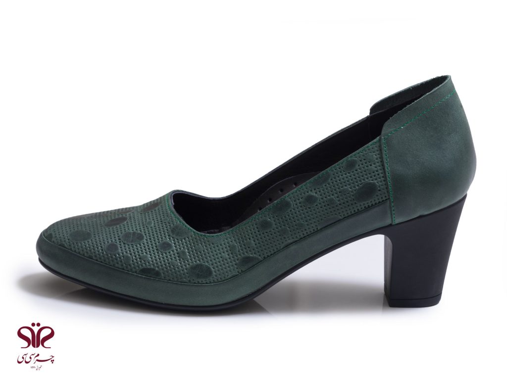 کفش زنانه چرمی مناسب برای محیط اداری و دانشگاهی مدل آیلا سبز