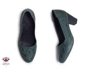 کفش زنانه با رویه و آستر چرک طبیعی مدل آیلا سبز