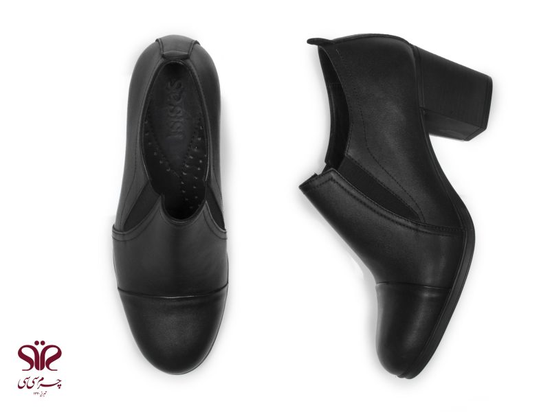 کفش زنانه چرمی مناسب برای محیط اداری و رسمی مدل اوتانا مشکی