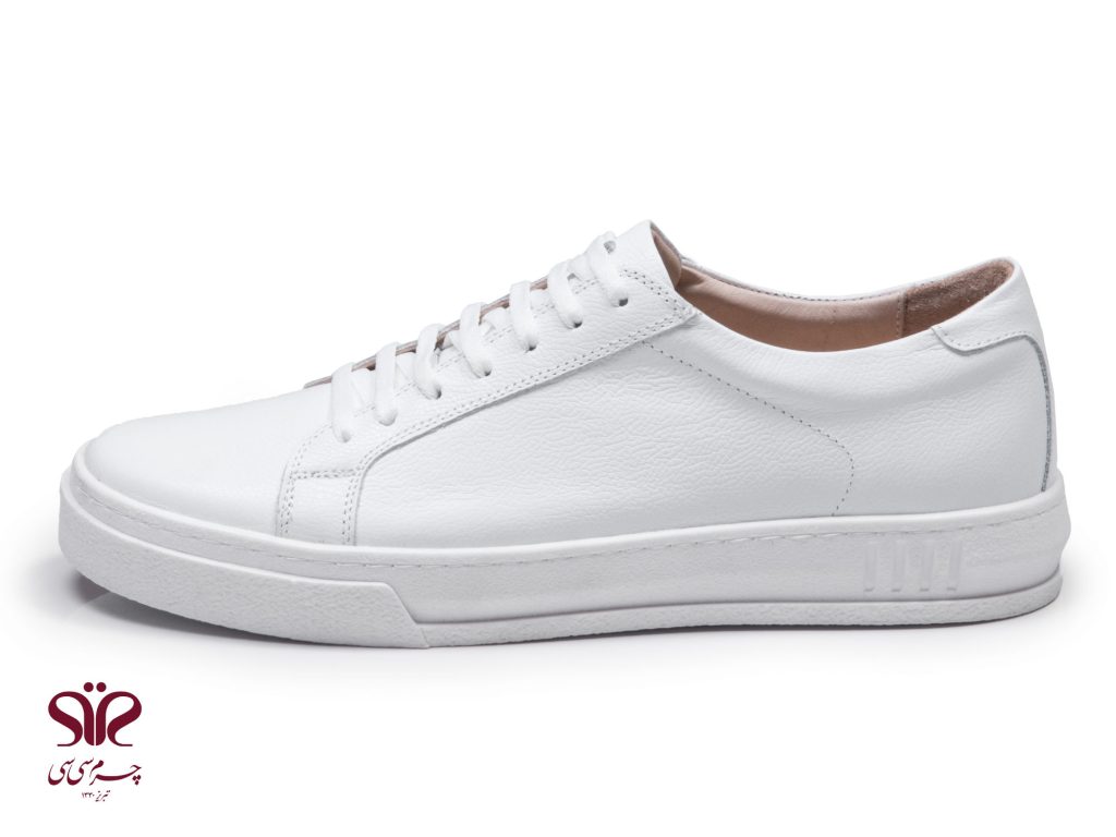 کفش مردانه لژدار چرمی مناسب برای محیط اداری و دانشگاهی مدل وایتر تمام سفید