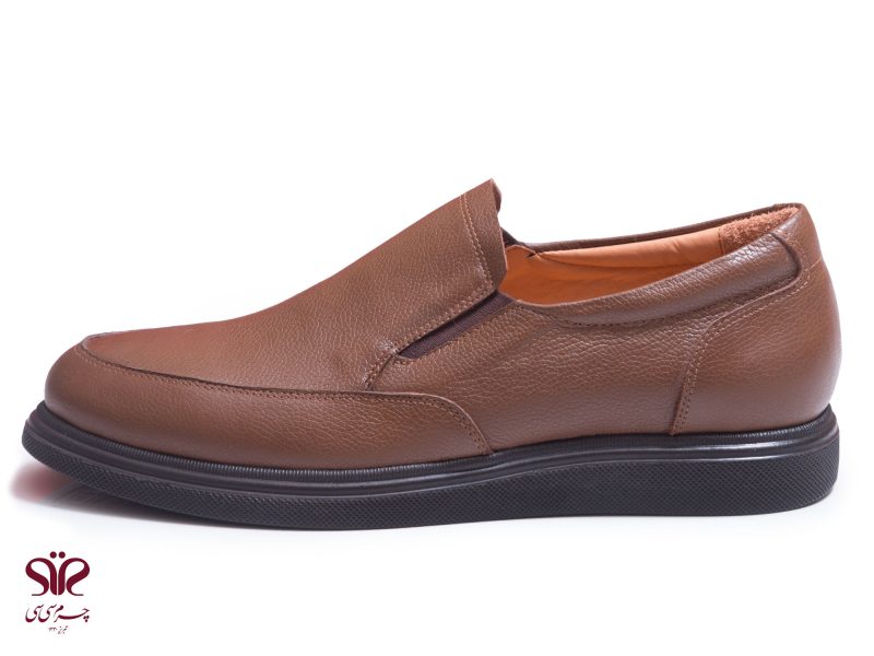 کفش مردانه بی بند مناسب برای محیط اداری مدل اوپال عسلی