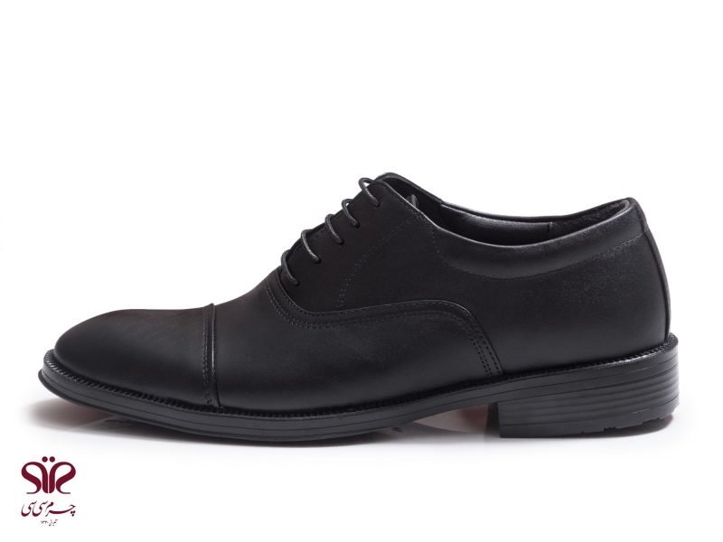 کفش مردانه چرمی مناسب برای مجالس رسمی و غیر رسمی مدل مازراتی بند دار مشکی