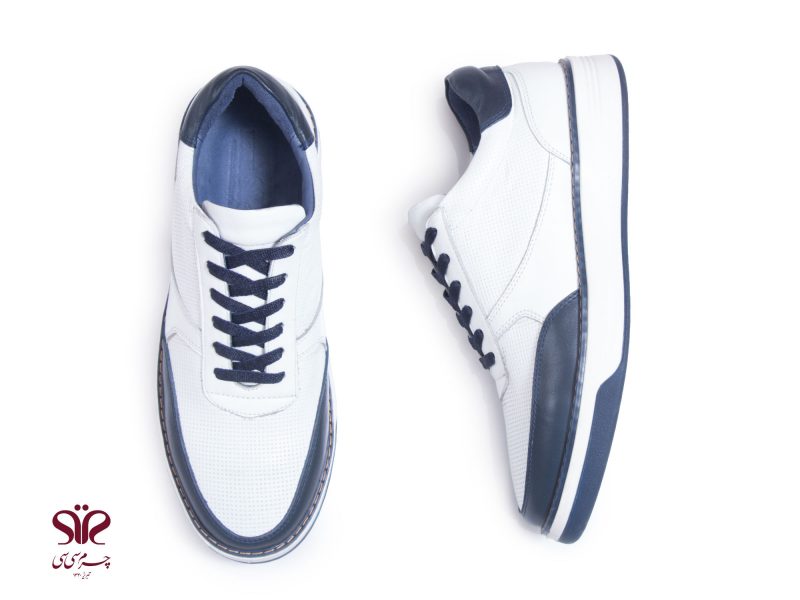 کفش مردانه چرمی مناسب برای پیاده روی و استفاده طولانی مدت مدل کانر سفید