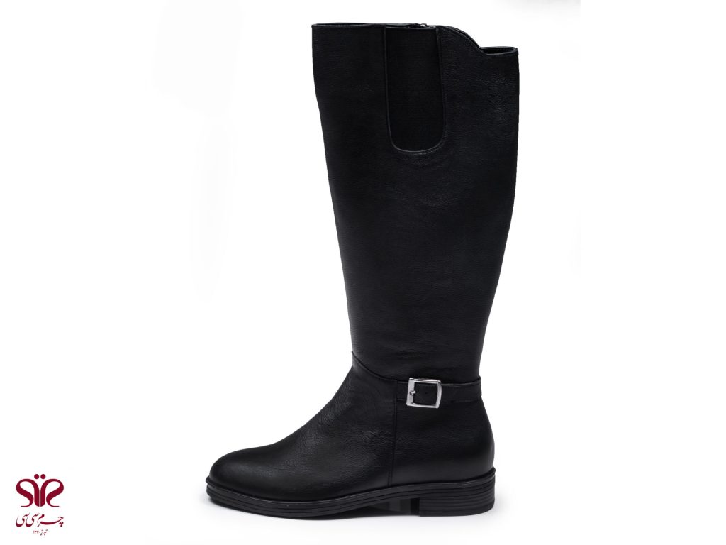 بوت زنانه چرم مدل هانزر مشکی