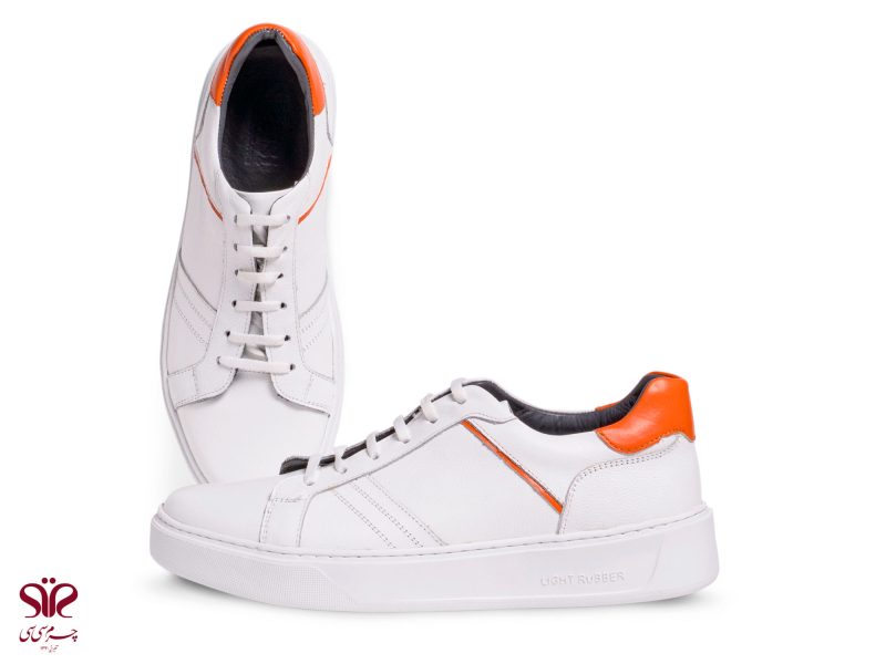 عکس مدل کفش اسپرت گوگو رنگ سفید و نارنجی