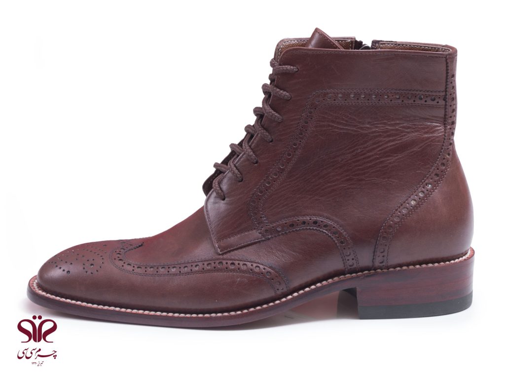 نیم بوت چرم مردانه مدل شکسپیر نیم ساق