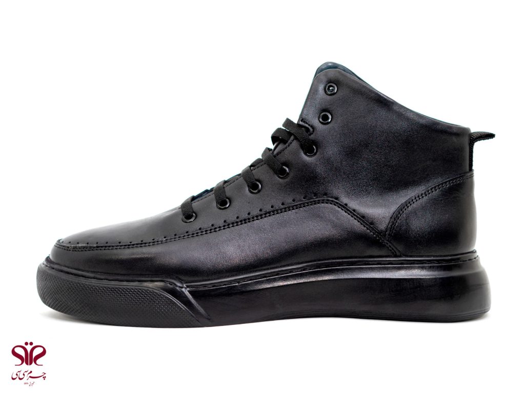 نیم بوت چرم مردانه مدل هرماس مشکی