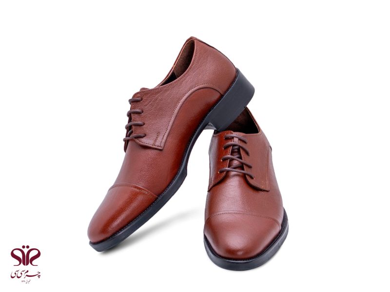 مدل کفش چرم مردانه رسمی هوندا رنگ عسلی