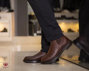 نیم بوت چرم مدل اولیور